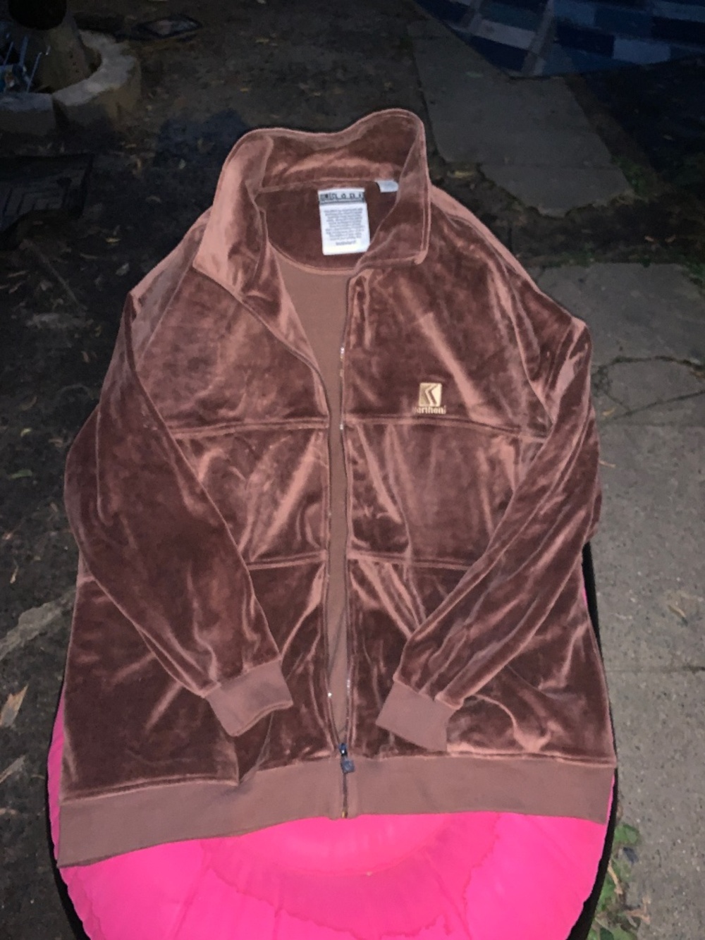Karl Kani Brown Velour Zip Jacket